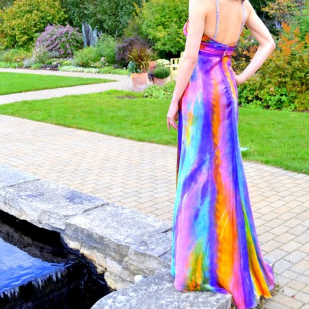 NEW Silk Maxi dress long evening gown pink 0 2 4 6 - Picture 3 of 11